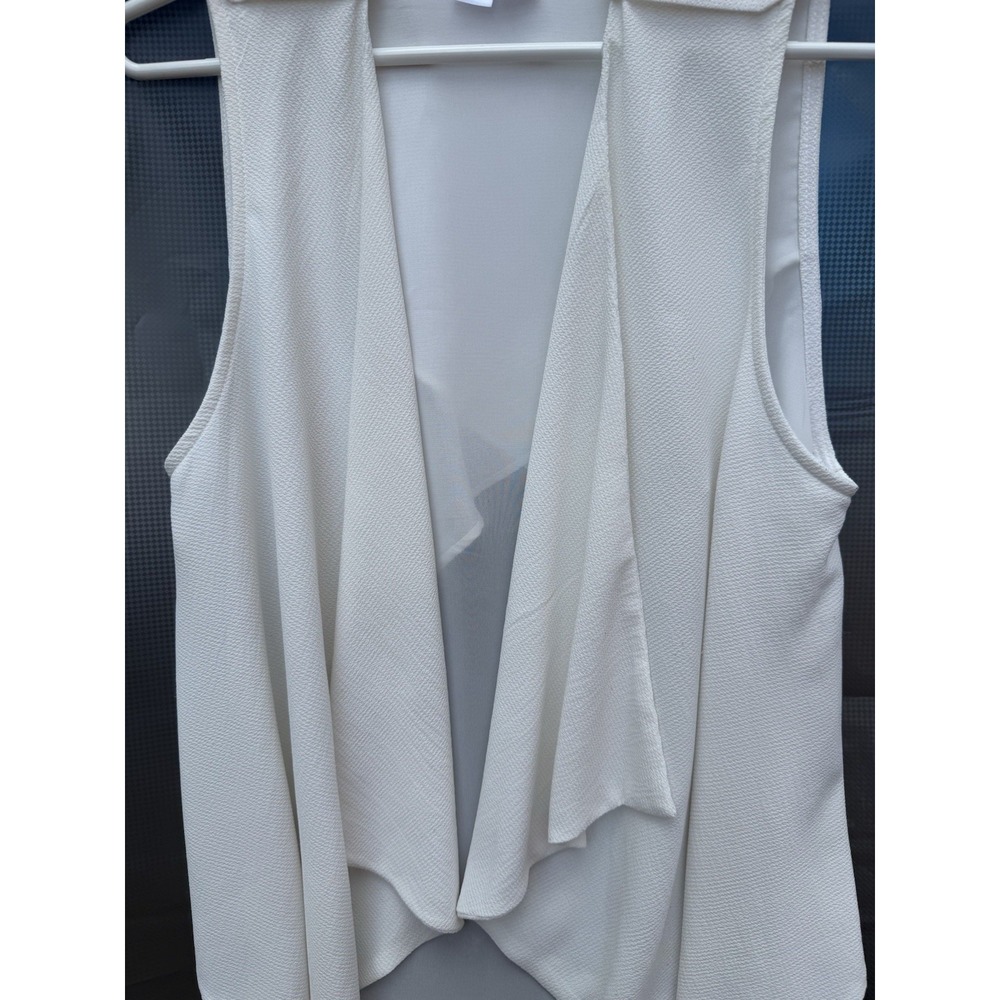 Women Chiffon Waistcoat Vest Gilet Tank Tops Asymmetric Irregular Open Size S - Picture 4 of 11